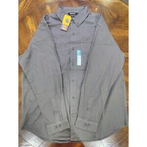 Carhartt Rugged Flex Men Midweight Canvas Long Sleeve Shirt Gray, XL Relaxed Fit